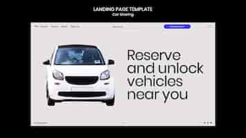 Free PSD flat design car sharing landing page