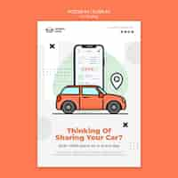 無料PSD フラットなデザインのカーシェアリングテンプレート