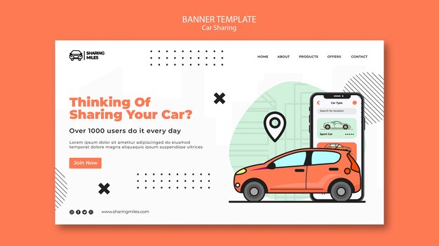 flat design car sharing template
