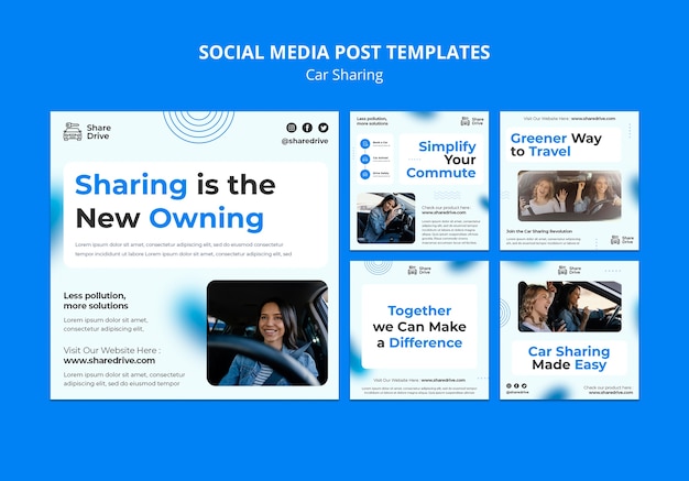 Flat design car sharing template