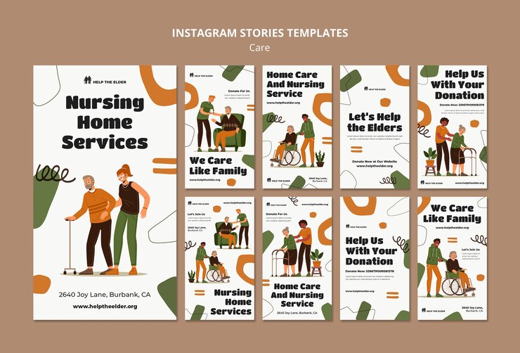 無料PSD 人々のためのフラットデザインケアinstagramストーリーテンプレート