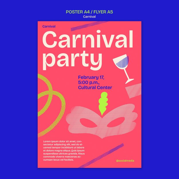 flat design carnival celebration poster