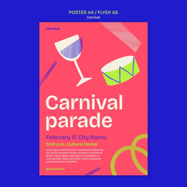 flat design carnival celebration poster