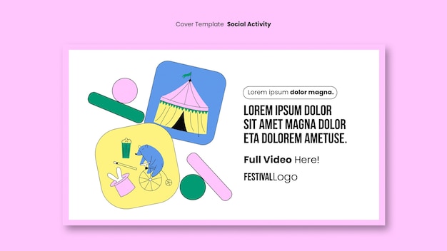 Free PSD flat design carnival template