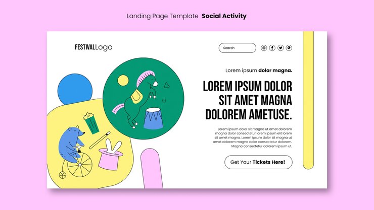무료 PSD 평면 디자인 카니발 템플릿