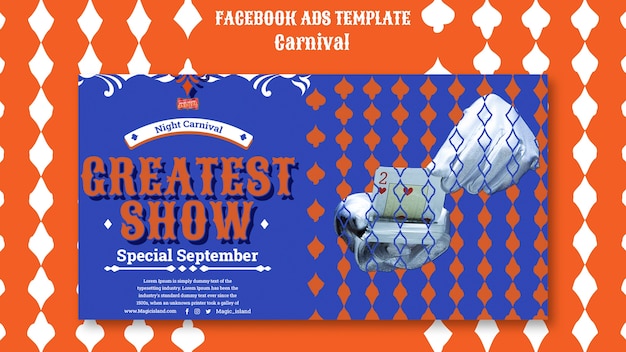 Free PSD flat design carnival template