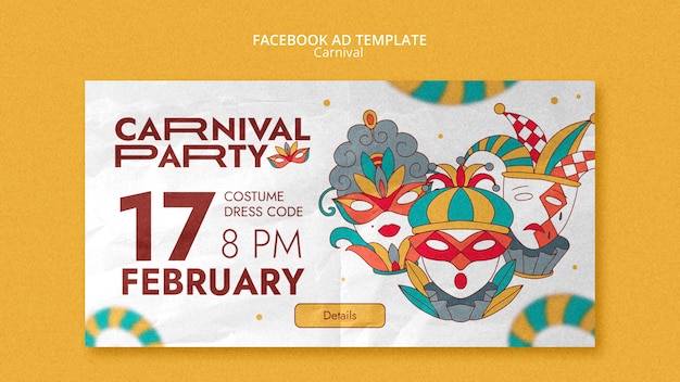 Free PSD flat design carnival template