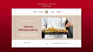 Free PSD flat design catering service landing page