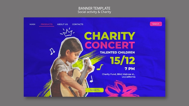 Flat design charity template