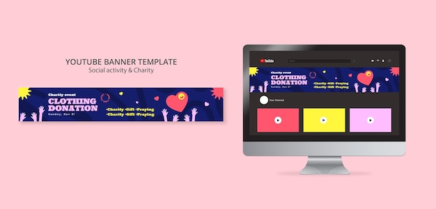 Flat design charity template