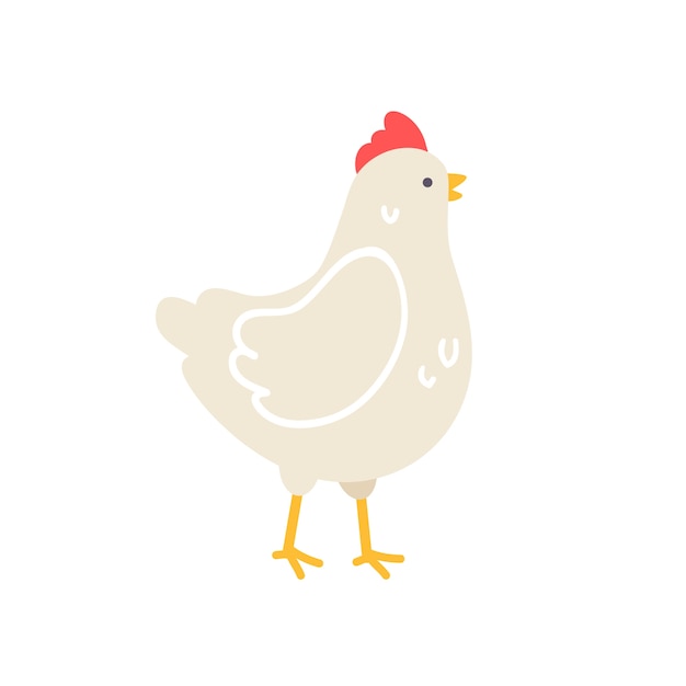 Free PSD flat design chicken isolated