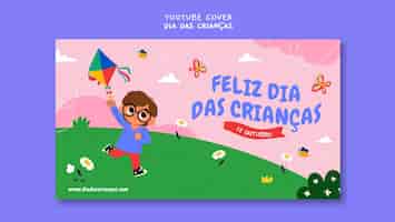 Free PSD flat design children's day in brazil template