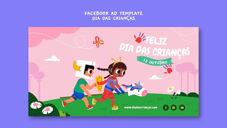 Free PSD flat design children's day in brazil template