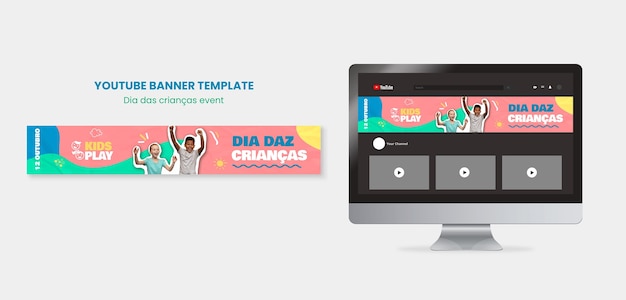 Flat design  children's days template