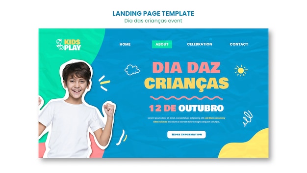 Flat design  children's days template