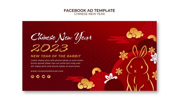 Flat design chinese new year template