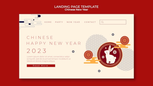 Free PSD flat design chinese new year template