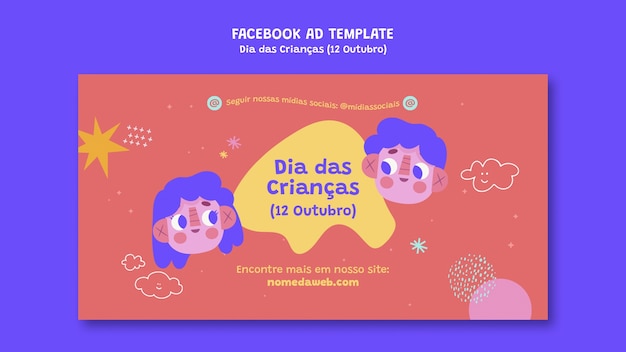 PSD gratuito modello di giorno dei bambini di design piatto