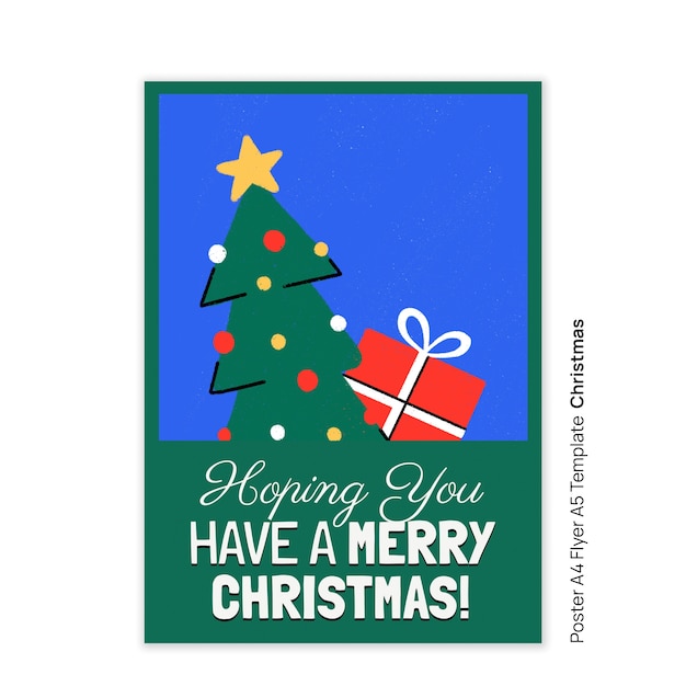 Flat design christmas celebration poster template