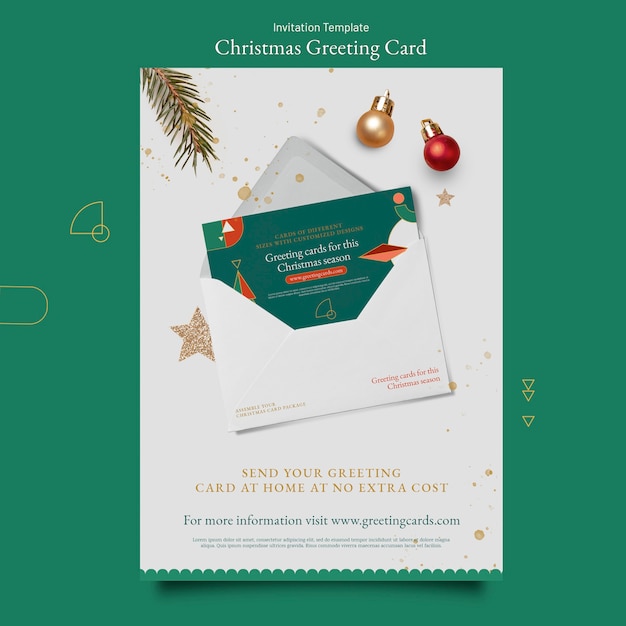 Flat Design Christmas Greetings Template