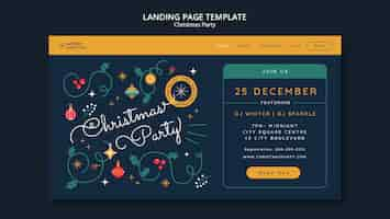 Free PSD flat design christmas holiday landing page