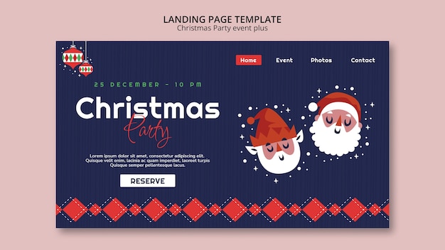 Flat design christmas party template