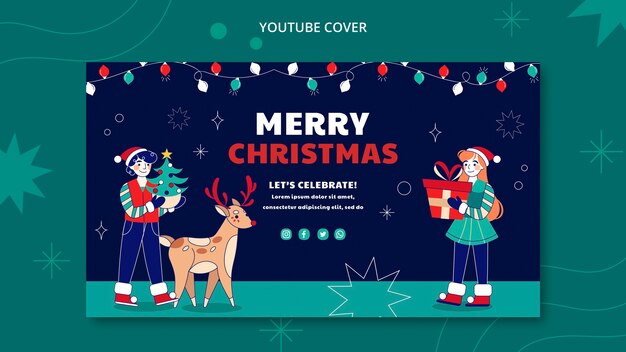 Flat design christmas template