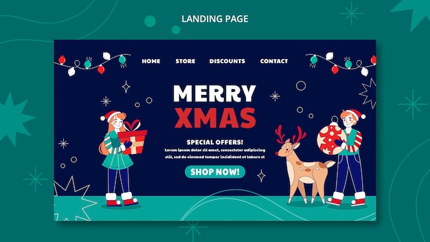 Flat design christmas template