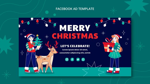 Flat design christmas template