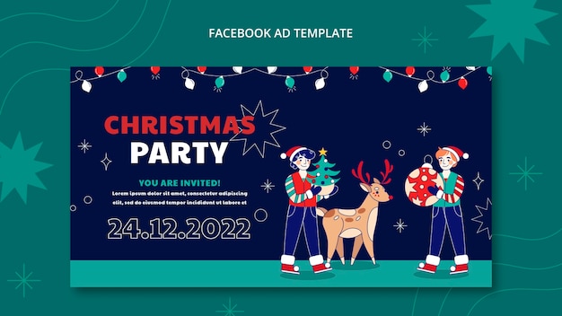 PSD gratuito modello di natale design piatto