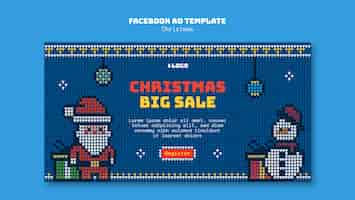 Free PSD flat design christmas template