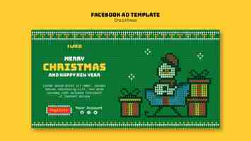 Free PSD flat design christmas template