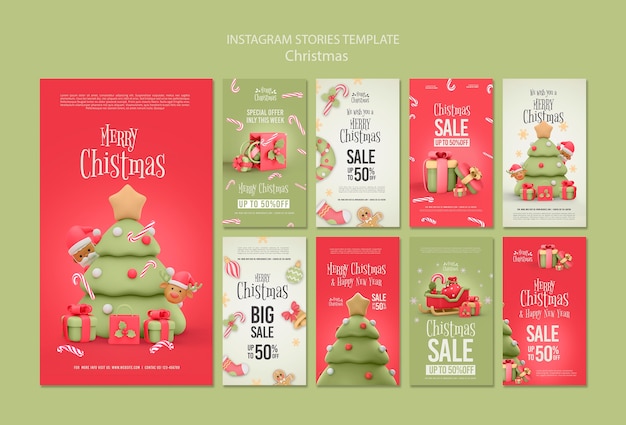 Free PSD flat design christmas template