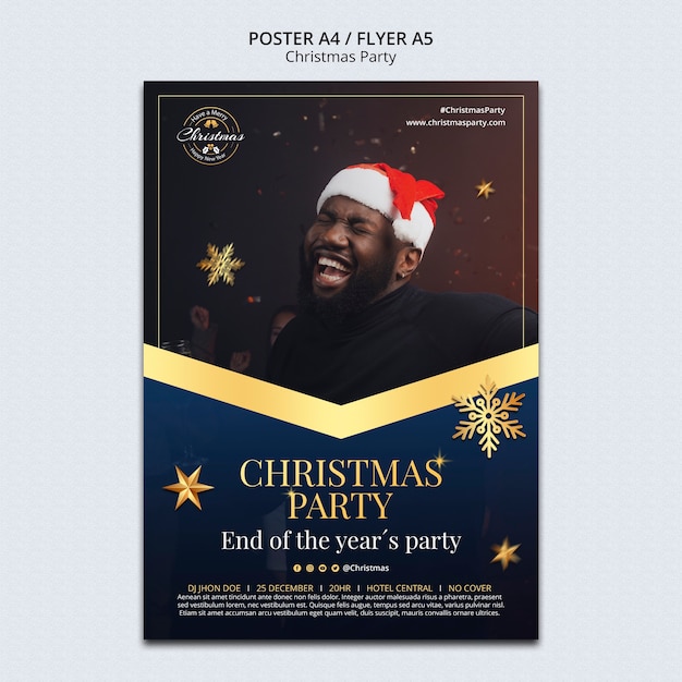 Free PSD flat design christmas template