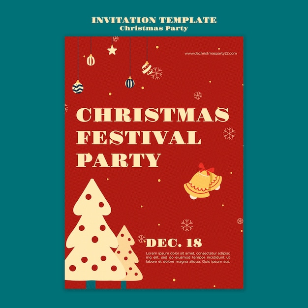 Free PSD flat design christmas template