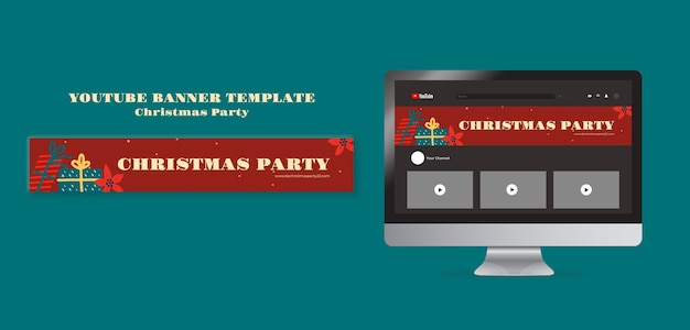 Free PSD flat design christmas template