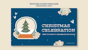 Free PSD flat design christmas template