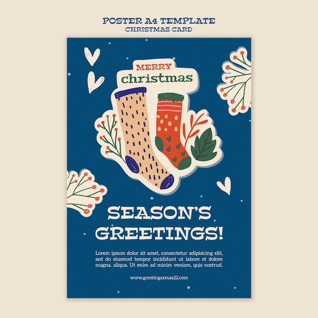 Free PSD flat design christmas template