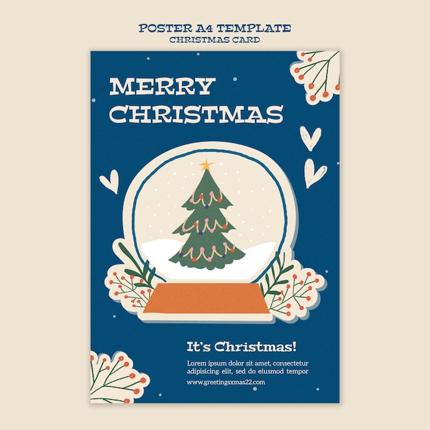 Free PSD flat design christmas template