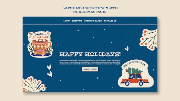 Free PSD flat design christmas template