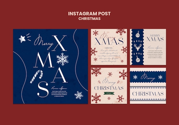 Free PSD flat design christmas template