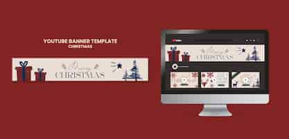 Free PSD flat design christmas template