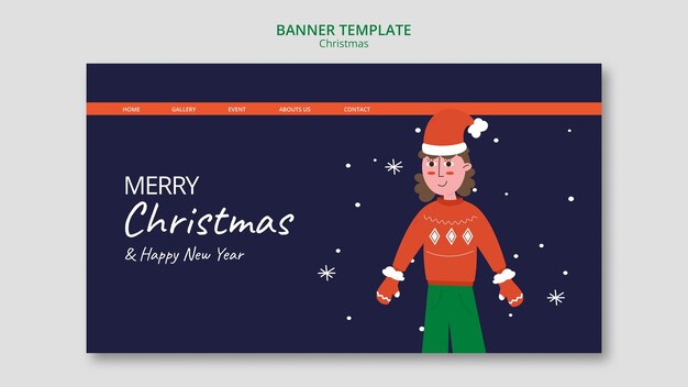 PSD gratuito modello di natale design piatto