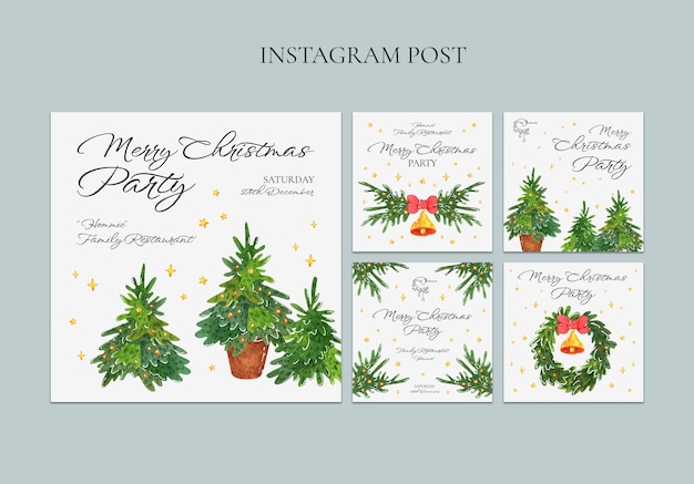 Free PSD flat design christmas template