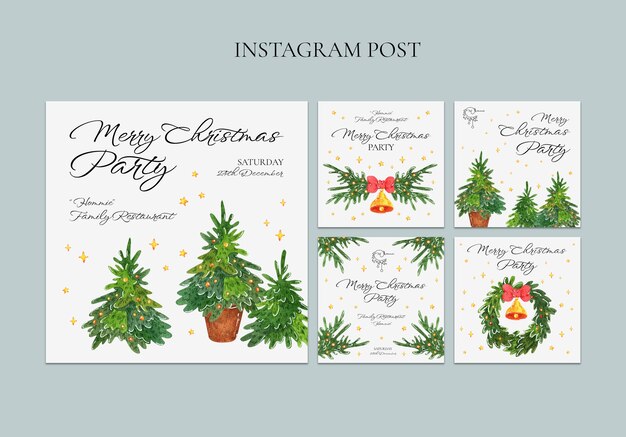 Free PSD flat design christmas template