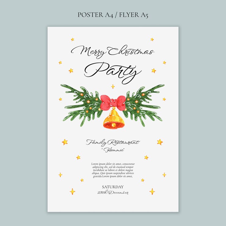 無料PSD フラットなデザインのクリスマス テンプレート