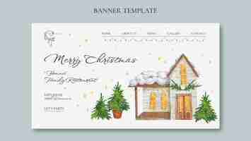 無料PSD フラットなデザインのクリスマス テンプレート