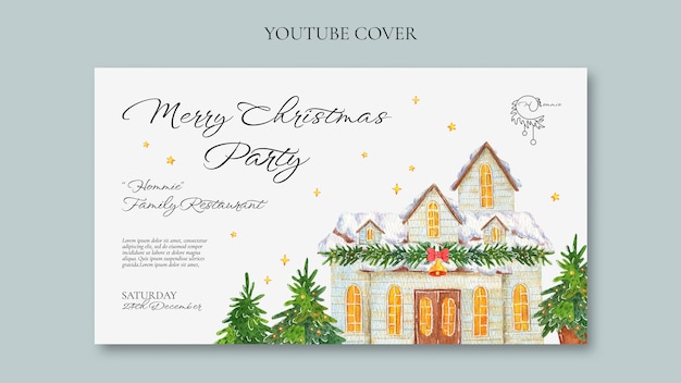 Free PSD flat design christmas template