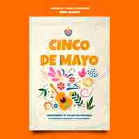 PSD gratuito modello di poster cinco de mayo design piatto