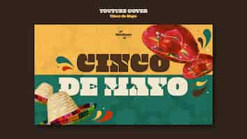 Free PSD flat design cinco de mayo template